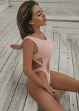 Pink Cutout Swimsuit