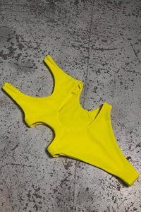 Yellow Cutout Swimsuit