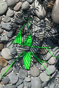 Neon Green Split Mini Swimsuit